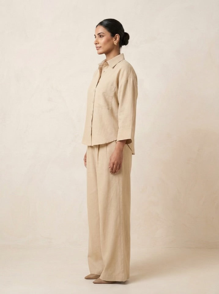 The Verona Linen Set - Beige