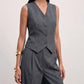 The Madison Pinstripe Co-Ord Set - Gray