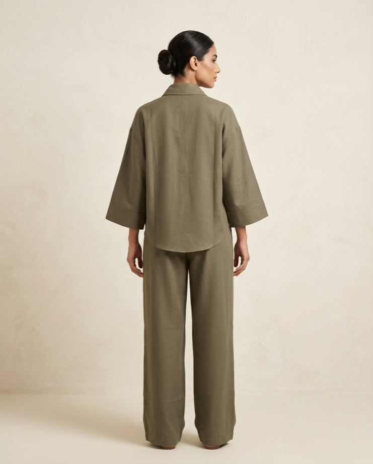 The Verona Linen Shirt - Olive