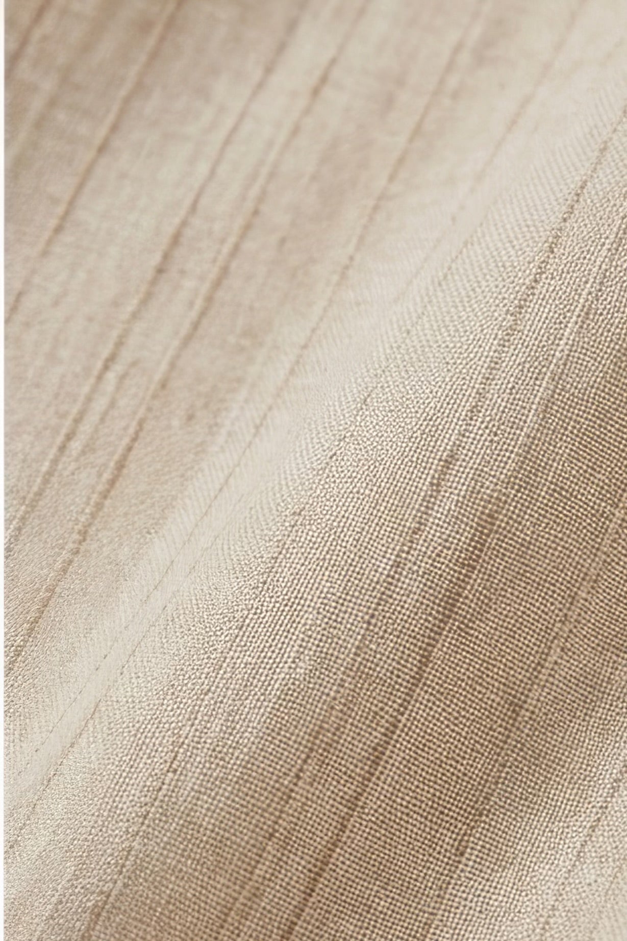 High Waisted Striped Linen Classic Trouser - Beige