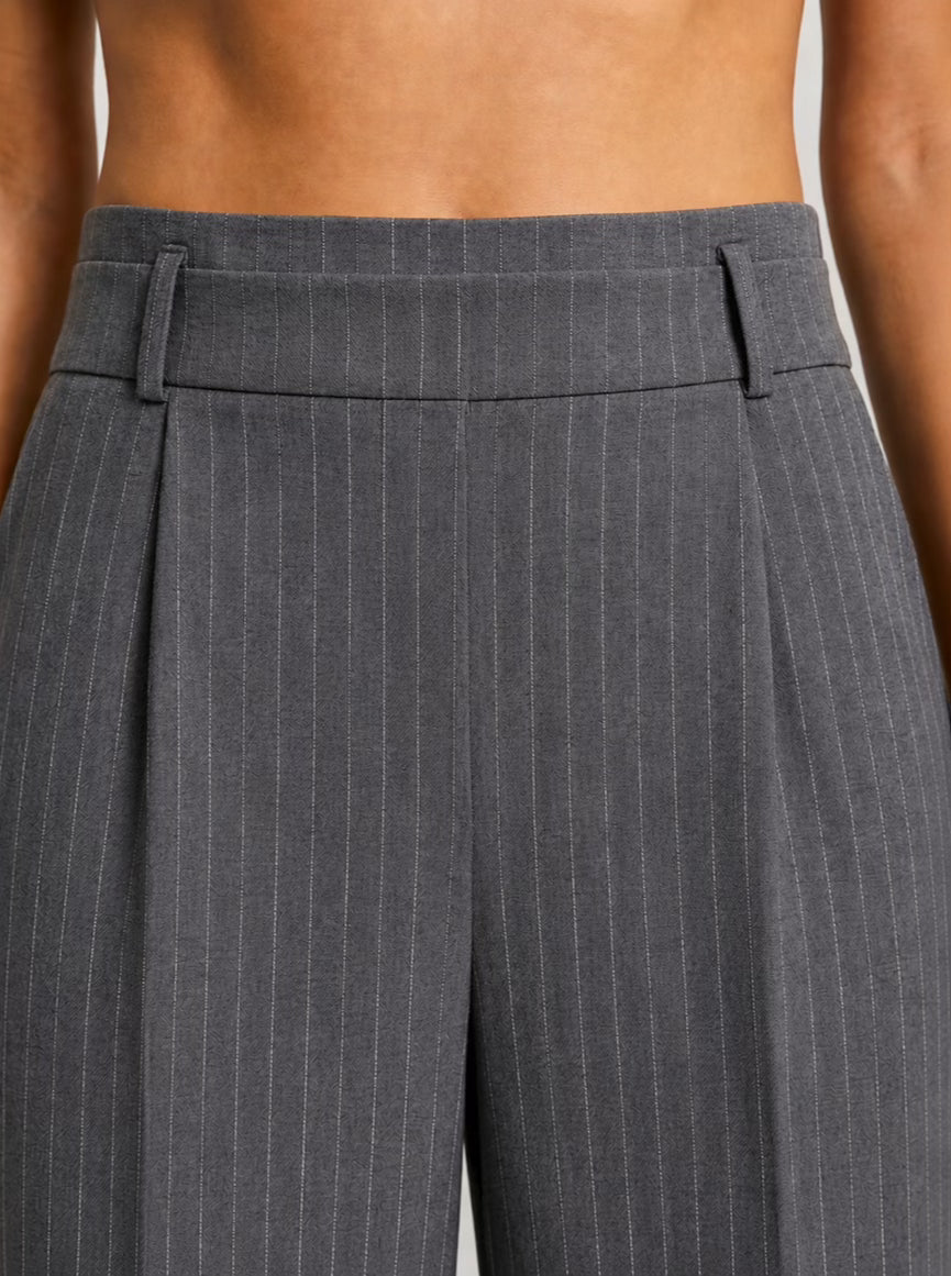 The Madison Pinstripe Co-Ord Set - Gray