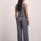The Madison Pinstripe Tailored Vest - Gray