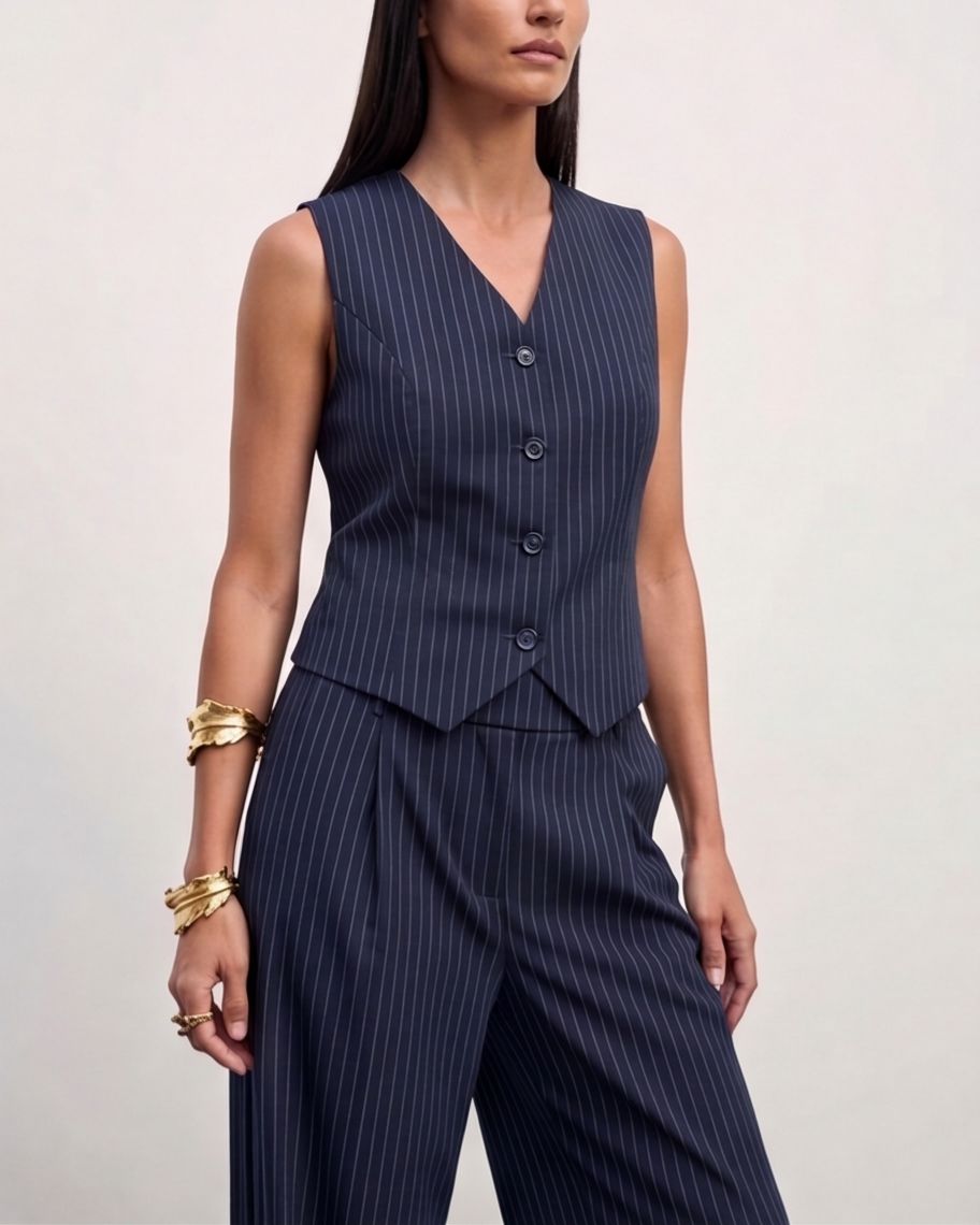 The Madison Pinstripe Tailored Vest