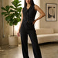 Black Classic Vest & Pleated Straight Pants Set - Hushy Wear