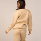 Crew Neck Pullover & Sweatpants - Set - Beige - Hushy Wear
