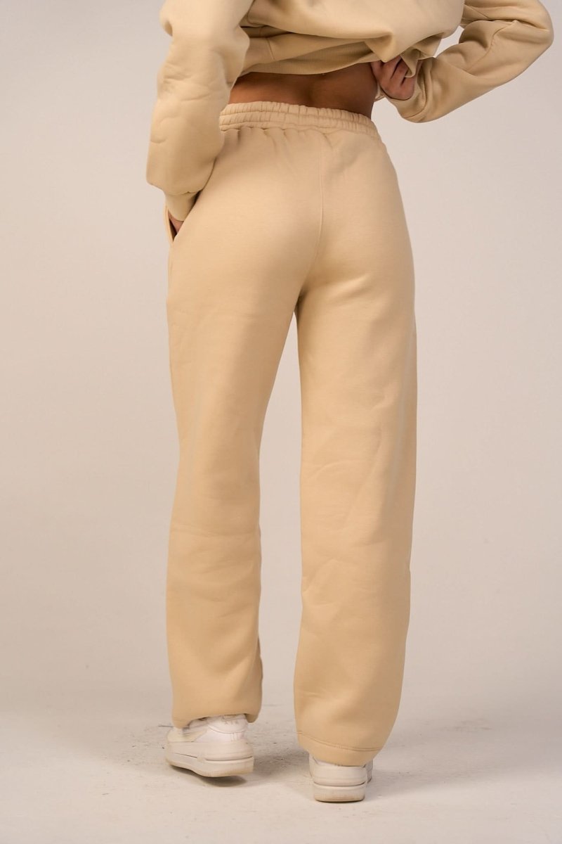 Crew Neck Pullover & Sweatpants - Set - Beige - Hushy Wear