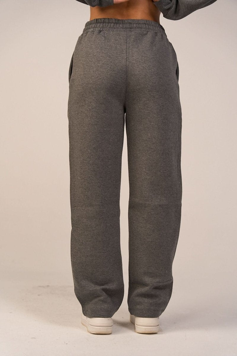 Crew Neck Pullover & Sweatpants - Set - Gray - Hushy Wear