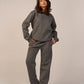 Crew Neck Pullover & Sweatpants - Set - Gray - Hushy Wear