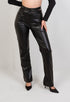 Faux Leather Wide Leg Pants - Black - Hushy Wear