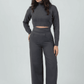 Gray High - Waist Classic Trousers - Hushy Wear