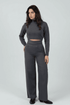 Gray High - Waist Classic Trousers - Hushy Wear