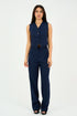 Navy Classic Vest & Pleated Straight Pants Set - Hushy Wear