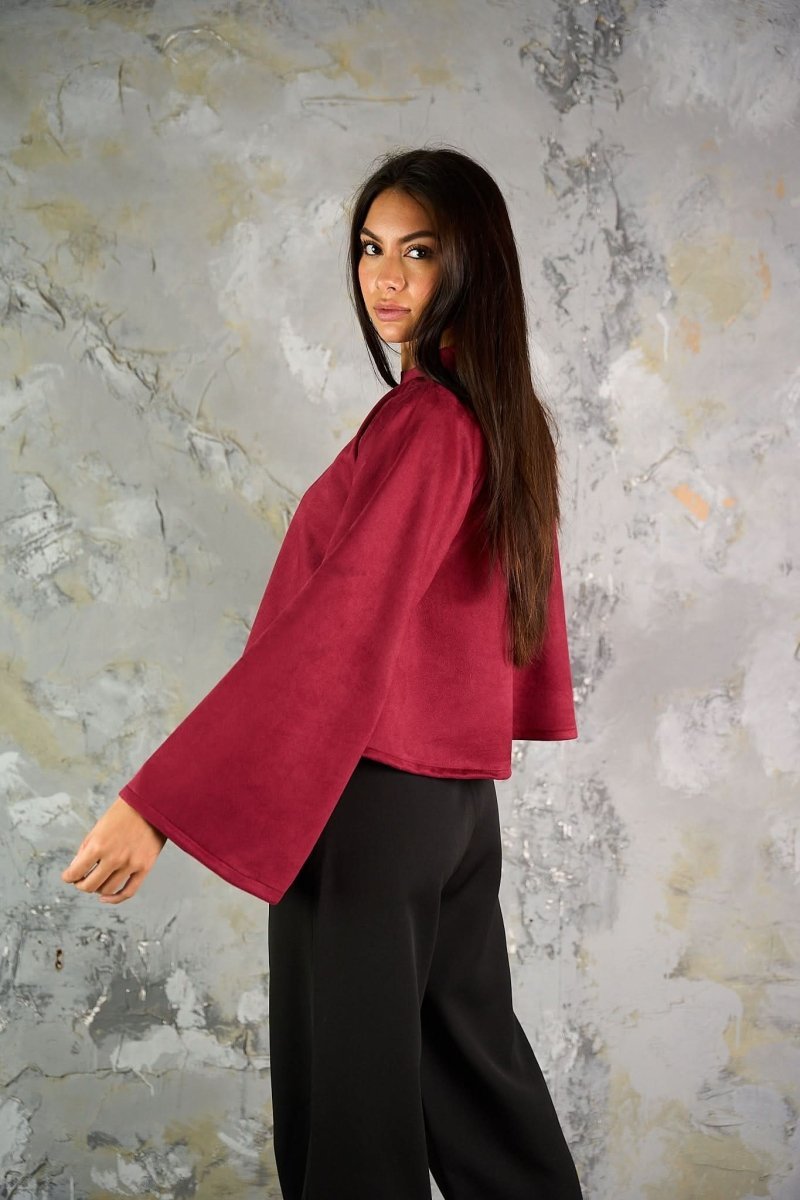 Suede Top - Maroon - Hushy Wear
