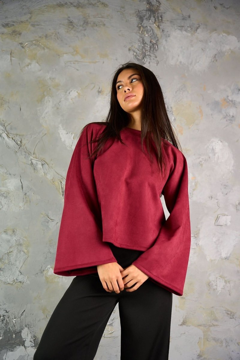Suede Top - Maroon - Hushy Wear
