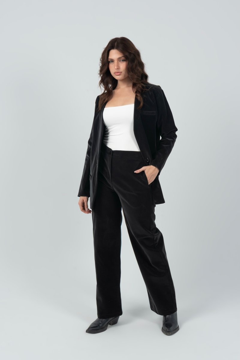 Tailored Leather Suit Set – Black - Hushy Wear