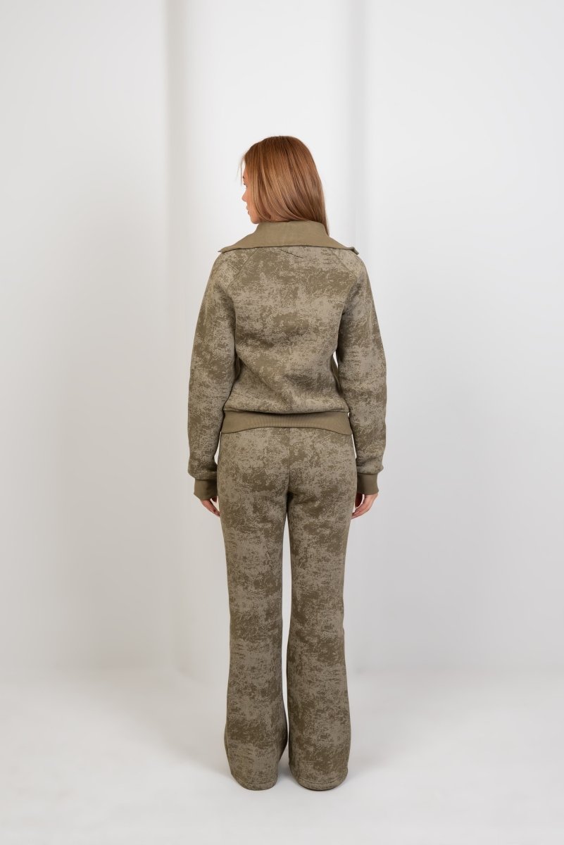 Vintage Wash Zip - Up Top – Olive - Hushy Wear